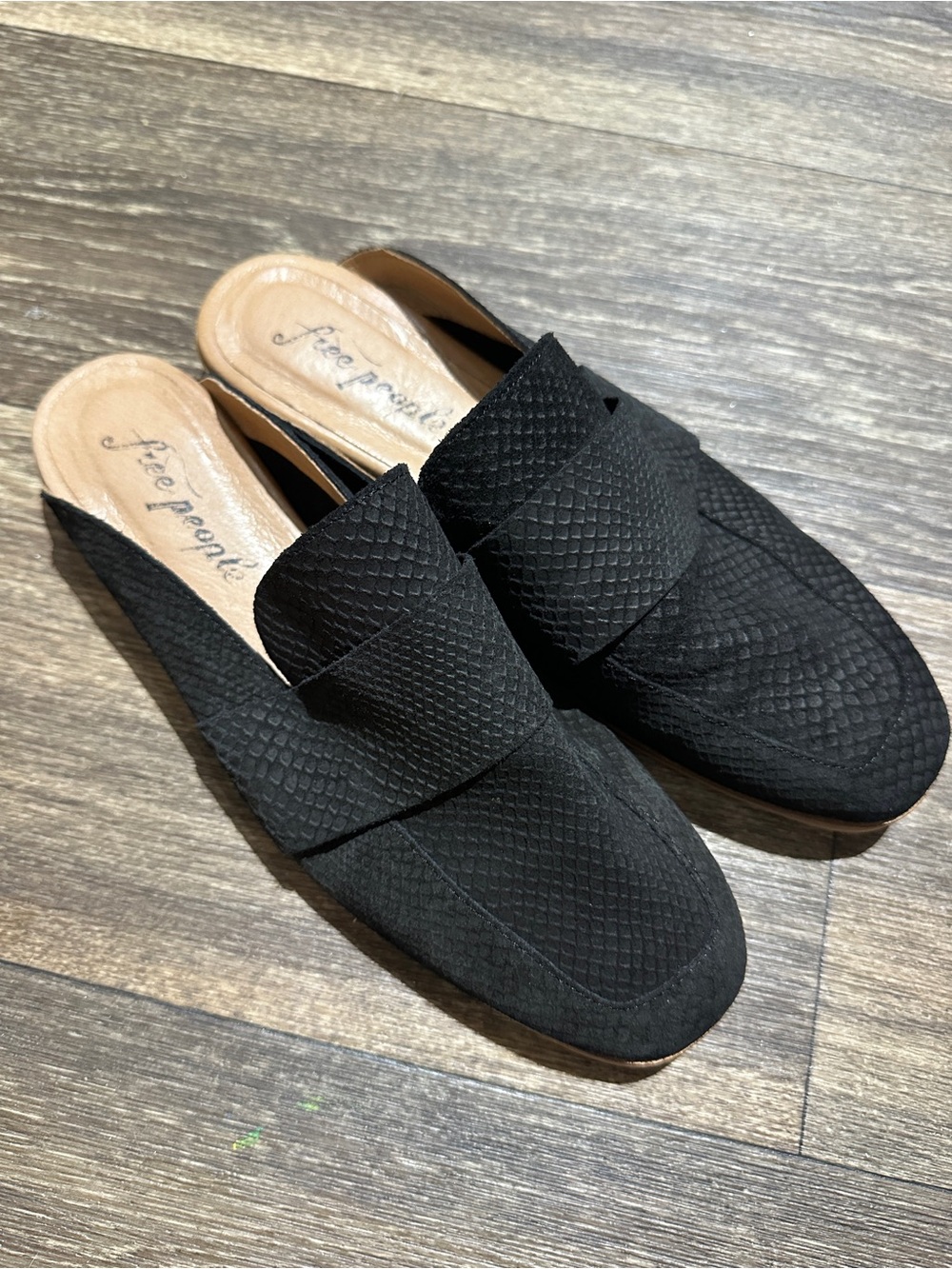 Free People At Ease Embossed Mule Loafers
